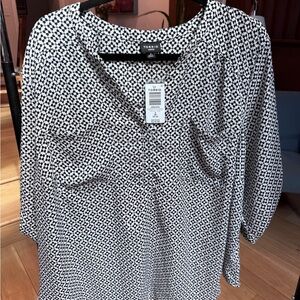 Torrid Monochrome Patterned Blouse